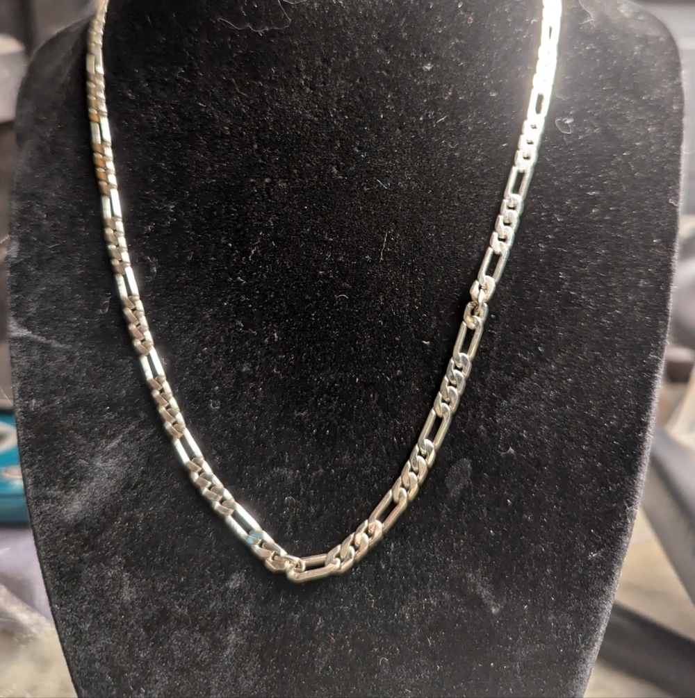 Silvertone Mens Masculine Chain Necklace 8.5" Layering Unisex